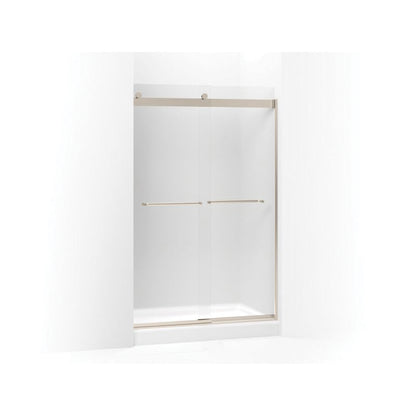Levity Sliding Shower Door With Towel, Anodized Aluminum
