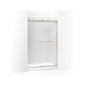 Levity Sliding Shower Door With Towel, Anodized Aluminum