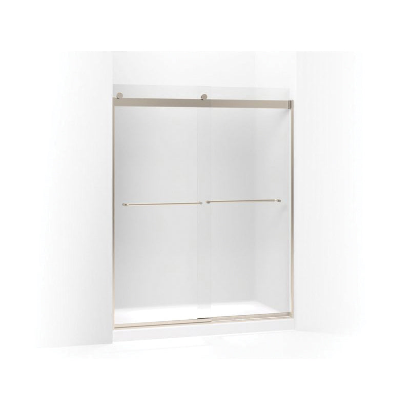 Sliding Shower Door With Towel, Levity, Bright Silver