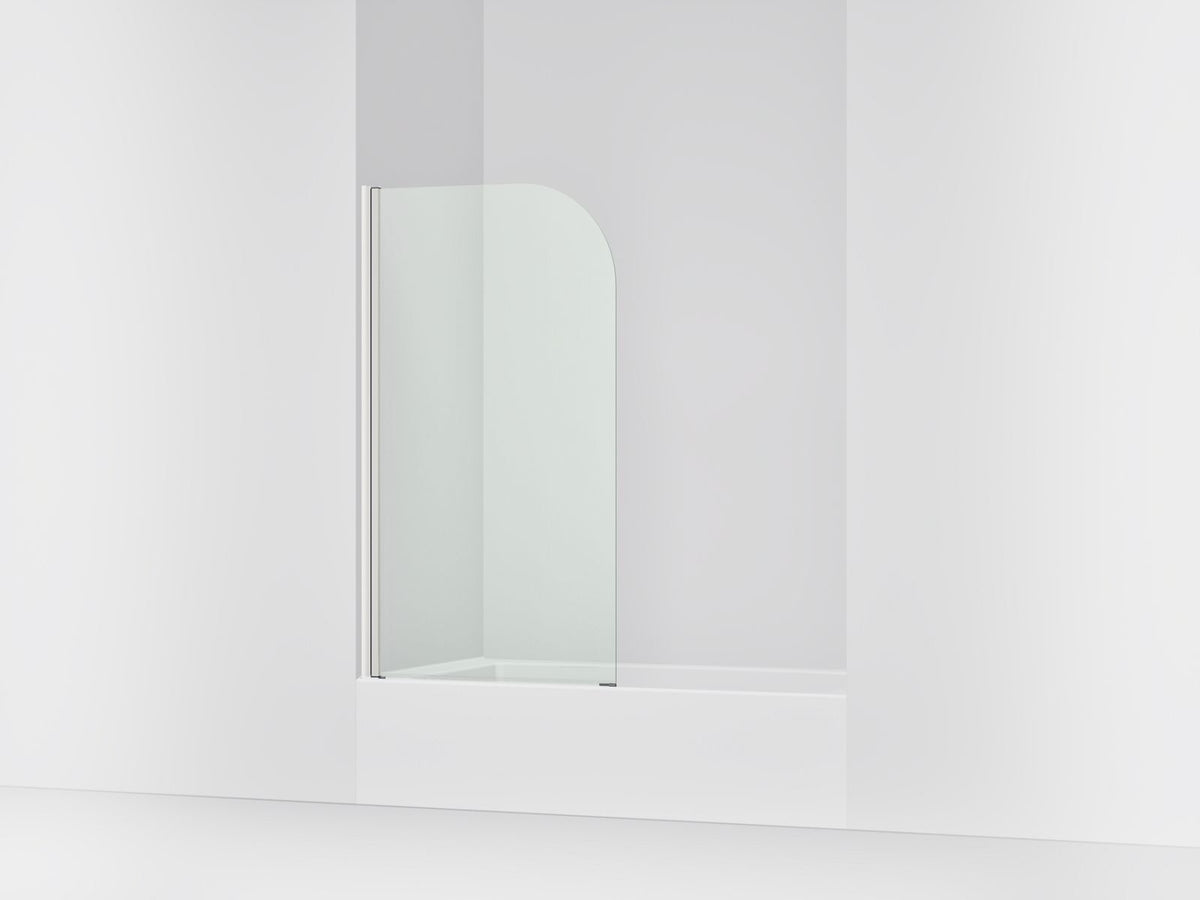 Aerie - Curved Corner Bath Screen - Anodized Aluminum