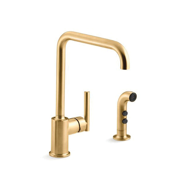 Purist - Kitchen Sink Faucet with Side Spray - Deck Mount