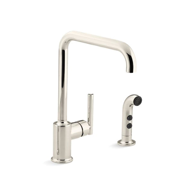 Purist - Kitchen Sink Faucet with Side Spray - Deck Mount