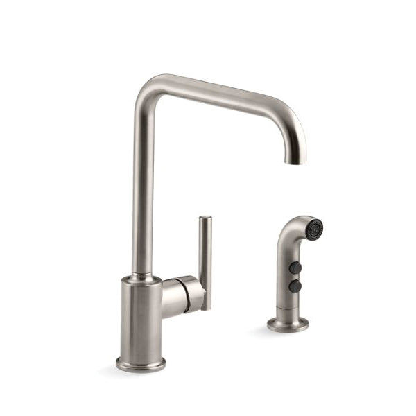 Purist - Kitchen Sink Faucet with Side Spray - Deck Mount