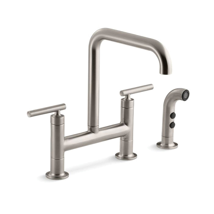 Purist - Bridge Kitchen Sink Faucet with Side - Deck Mount