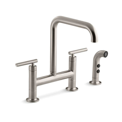 Purist - Bridge Kitchen Sink Faucet with Side - Deck Mount