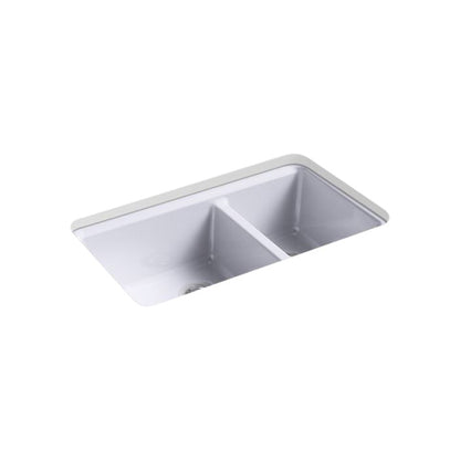 Riverby - 33" Center Rear Drain Kitchen Sink - Double Bowl