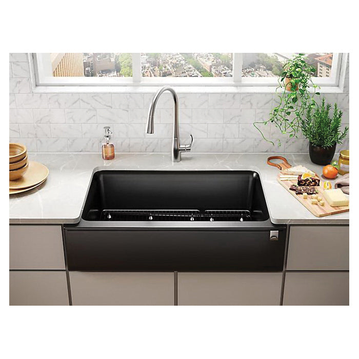 Cairn - 34" Kitchen Sink with Tall Apron - Matte Gray