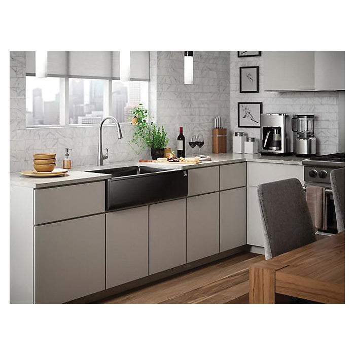 Cairn - 34" Kitchen Sink with Tall Apron - Matte Gray