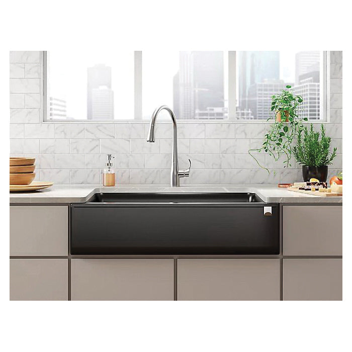 Cairn - 34" Kitchen Sink with Tall Apron - Matte Gray