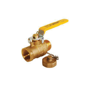T-1002CC - 3/4" Ball Valve with Cap and Chain - Brass