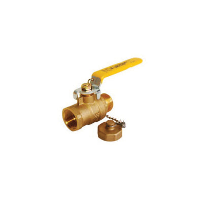 T-1002CC - 3/4" Ball Valve with Cap and Chain - Brass
