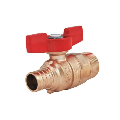 T-805MNL - 1/2" Ball Valve - Forged Brass - MNPT x PEX