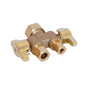 LEGEND 114-732NL T-598NL 1/4-Turn Ball Dual-Handle Dual-Outlet Straight Stop Valve, 1/2 x 3/8 x 3/8 in Nominal, PEX x Compression x Compression End Style, 125 psi CWP Pressure, Forged Brass Body, Import
