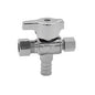 LEGEND 114-805NL T-597NL 1/4 Turn Dual Outlet Supply Stop Valve, 1/2 x 3/8 x 1/4 in Nominal, PEX x Compression x Compression End Style, 125 psi Pressure, Forged Brass Body, Polished Chrome, Import