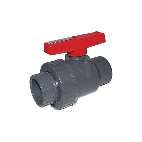 T-645 - 1/2" Single Union Ball Valve with Handle - Upvc