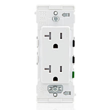 LEVITON E5825-W E5825 Lever Edge Outlet, 125 V AC, 20 A, 2 Poles, 3 Wires, White