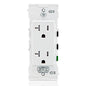 LEVITON E5825-W E5825 Lever Edge Outlet, 125 V AC, 20 A, 2 Poles, 3 Wires, White