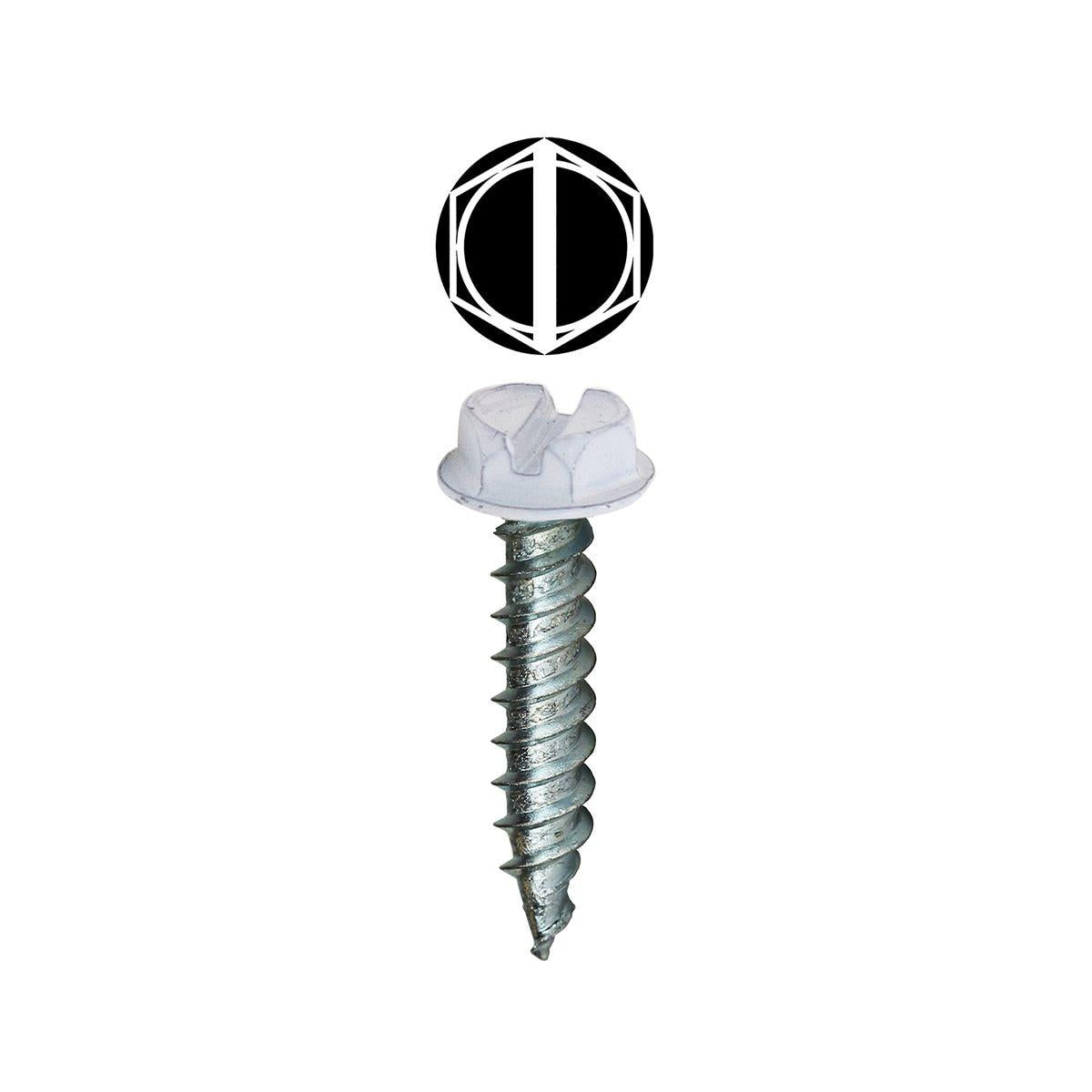 Dottie® SPR82 SPR Screw, #8, 2 in OAL, Hex Washer Head, Slotted Drive, Carbon Steel, Self-Piercing Point