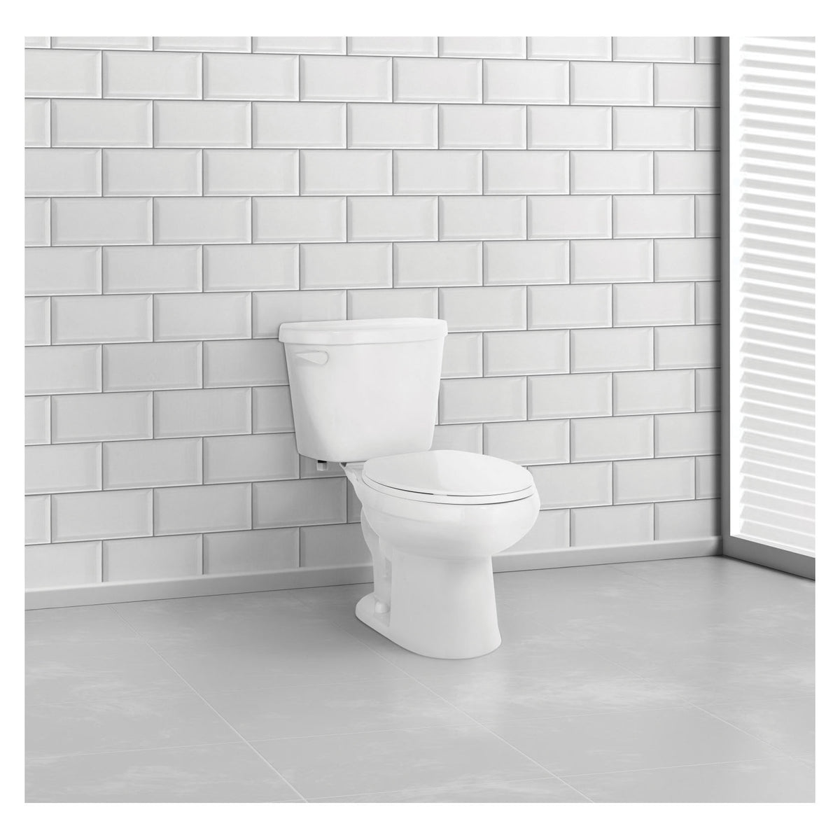 NIAGARA LIBERTY™ C11.101.01 Single-Flush Standard Height 2-Piece Toilet, Elongated Bowl, 14-7/8 in H Rim, 12 in Rough-In, 1.28 gpf, White, Import