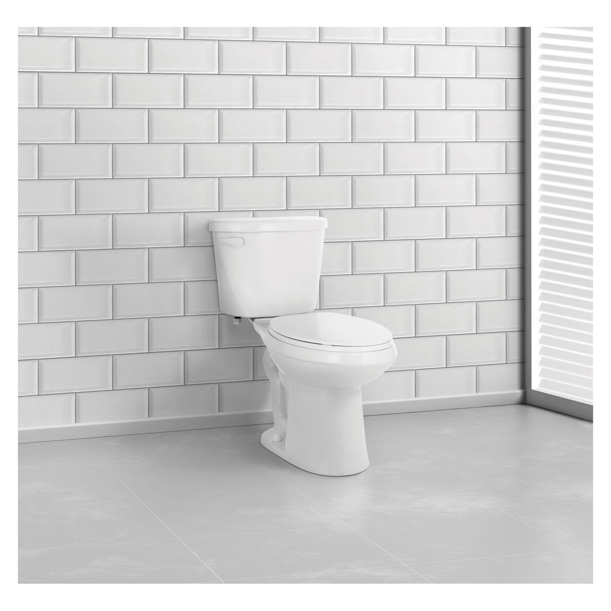 NIAGARA LIBERTY™ C11.301.01 ADA Height Single-Flush 2-Piece Toilet, Elongated Bowl, 16-5/8 in H Rim, 12 in Rough-In, 1.28 gpf, White, Import