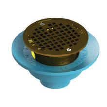 Tech Specialties™ Frank Pattern™ N72W5375R Adjustable Floor Drain, 2 in Outlet, No-Hub Connection, 5-1/16 in Brass Grid, Cast Iron Drain