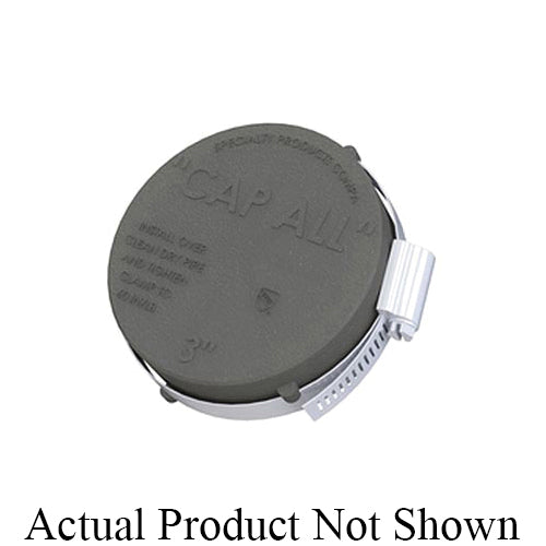 Specialty Products™ P-0040 Cap-All Test Cap, 8 in Dia x 1-1/2 in L, Thermoplastic, Black, Domestic