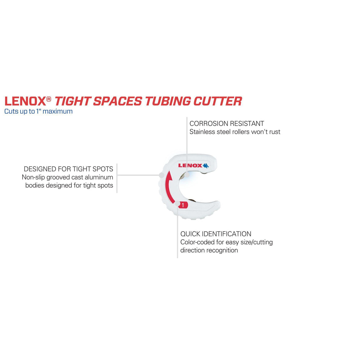 Manual Tight Space Tubing Cutter - 1" - Aluminum