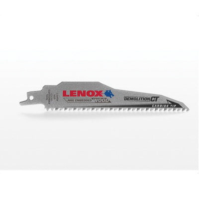 Lenox® DEMOLITION CT™ 1832162 Straight Back Reciprocating Saw Blade, 6 in L x 1 in W, 6, Steel Body, Universal/Toothed Edge Tang