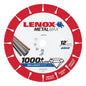 Lenox® METALMAX™ 1972927 Type 1 Cut-Off Wheel, 12 in Dia x 0.13 in THK, 1 in Center Hole, 25/30 Grit, Diamond Abrasive