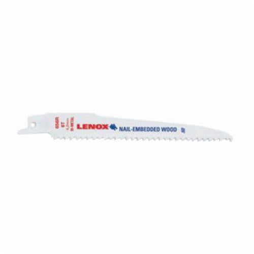 Lenox® 20530B656R Shatter-Resistant Reciprocating Saw Blade, 6 in L x 3/4 in W, 6 TPI, Cobalt Body, Universal/Toothed Edge Tang