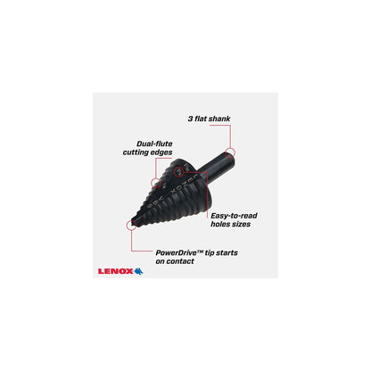 Step Drill Bit - 7/8" Dia Min Hole - 1-7/32" Dia Max Hole