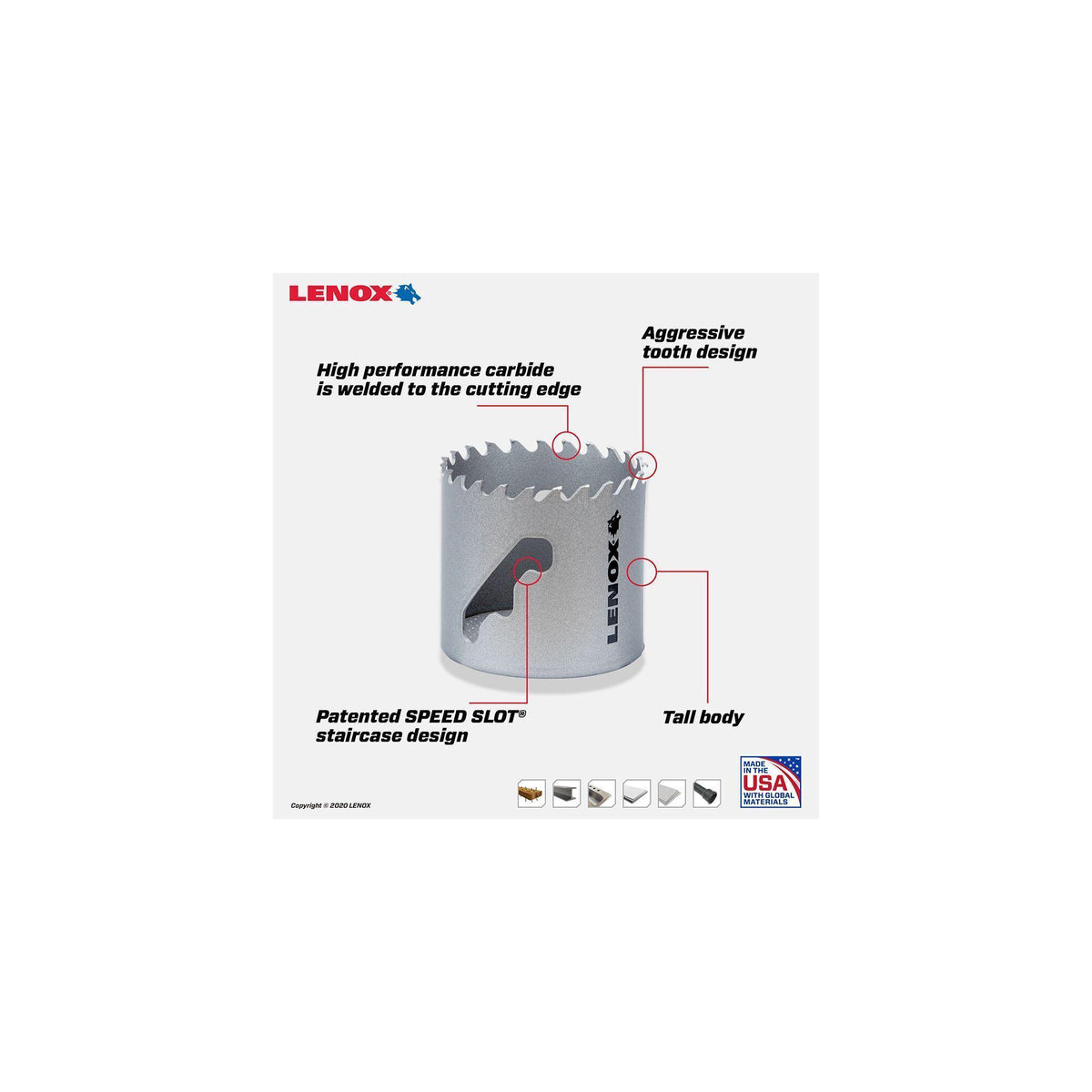Medium Plumber's Hole Saw Kit - 8 Pieces - Carbide