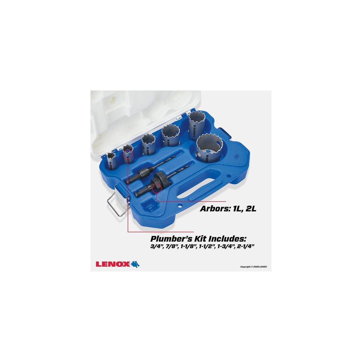 Medium Plumber's Hole Saw Kit - 8 Pieces - Carbide