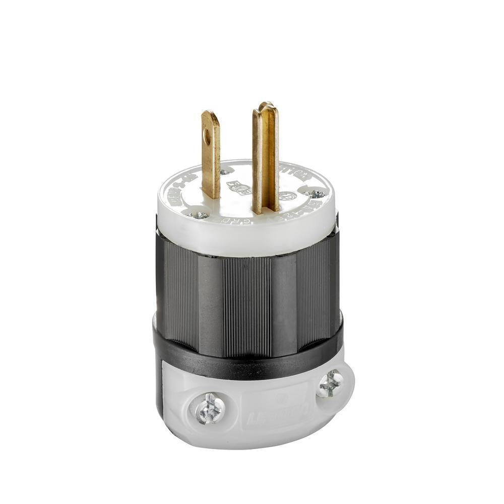 Cable Mount Grounding Straight Blade Plug - Nylon - 125 V AC