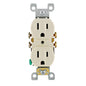 Leviton® 5320-ST Duplex Self-Grounding Straight Blade Receptacle With Ears, 125 V AC, 15 A, 2 Poles, 3 Wires, Light Almond