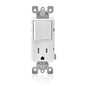 Grounding Combination Switch with Receptacle - White