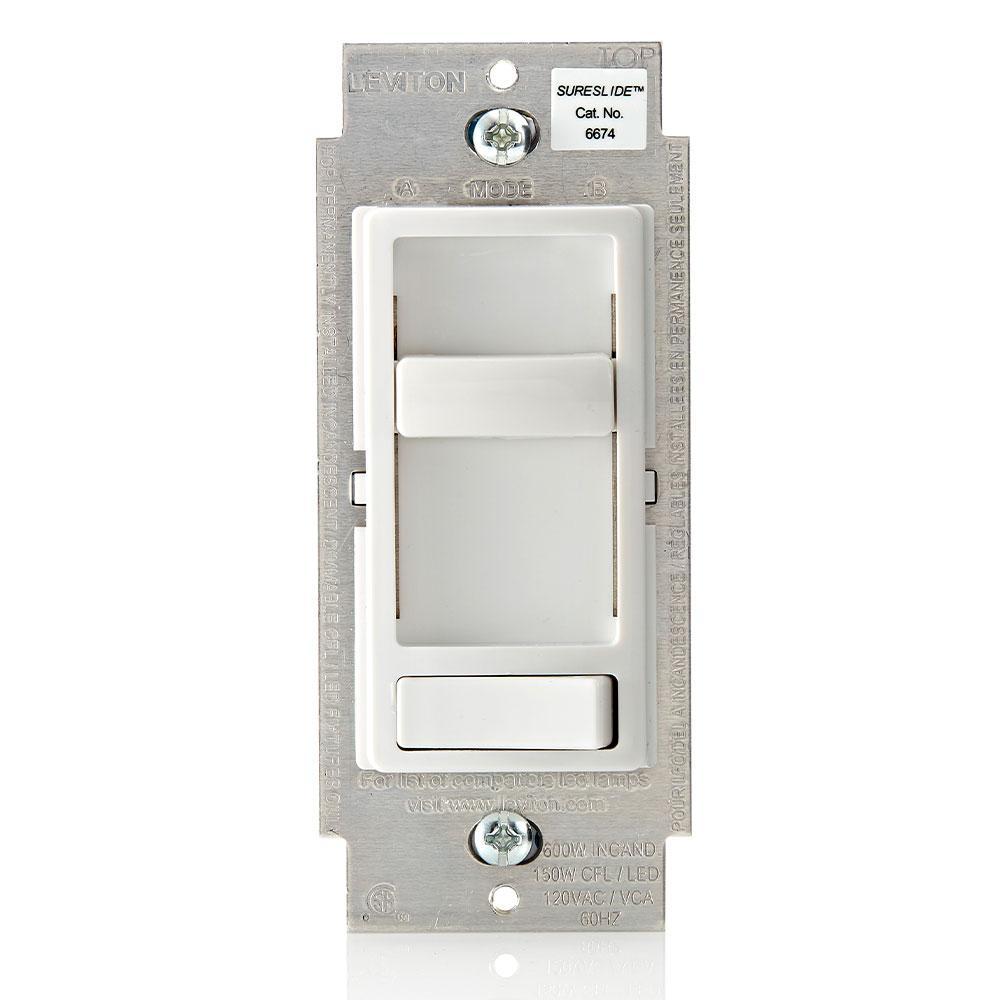 Dimmable Electro-Mechanical Universal Dimmer Switch - White