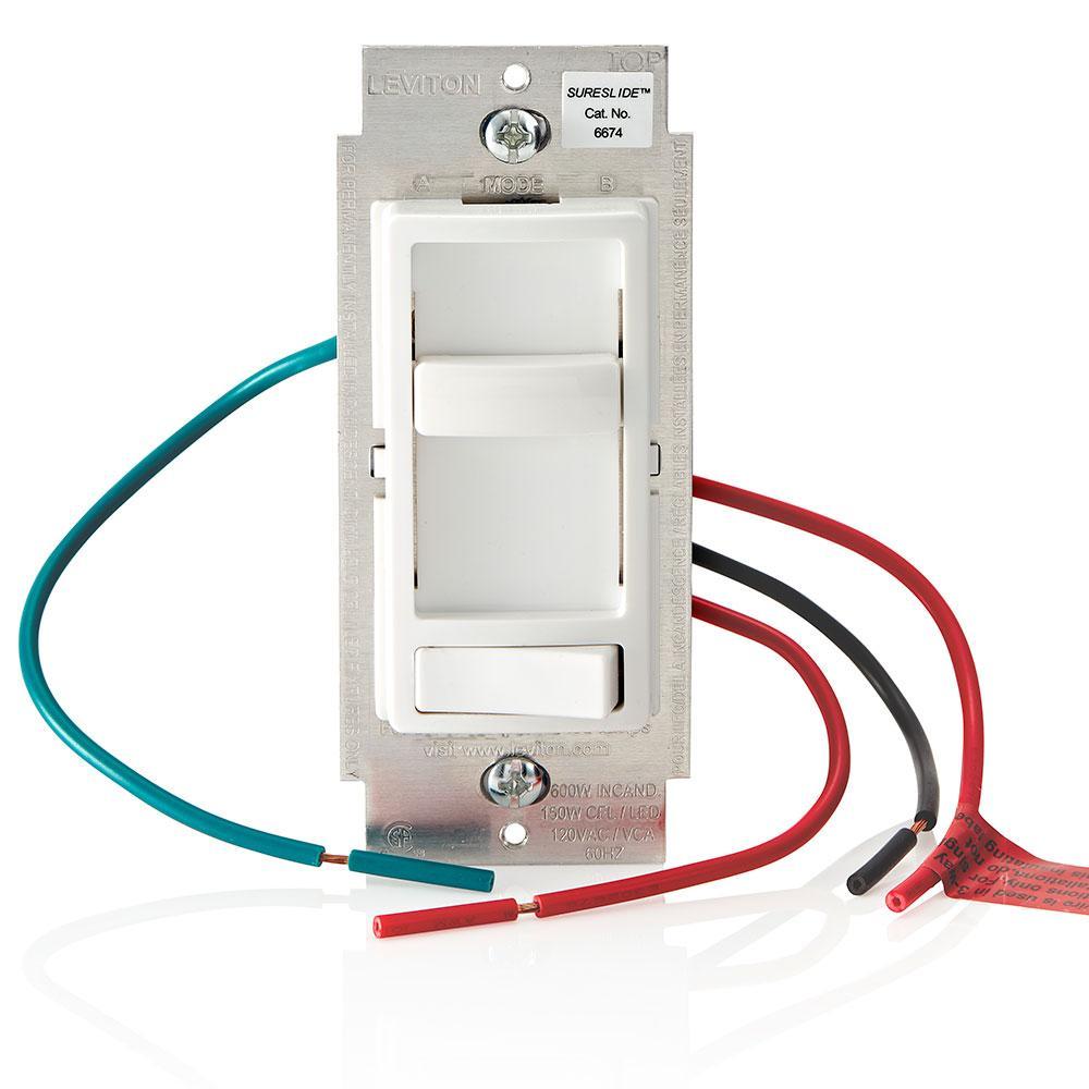 Dimmable Electro-Mechanical Universal Dimmer Switch - White