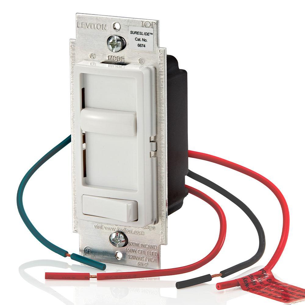 Dimmable Electro-Mechanical Universal Dimmer Switch - White