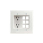 Leviton® 690-W 2-Gang Duplex Recessed Receptacle, 125 V AC, 15 A, 2 Poles, 3 Wires, White