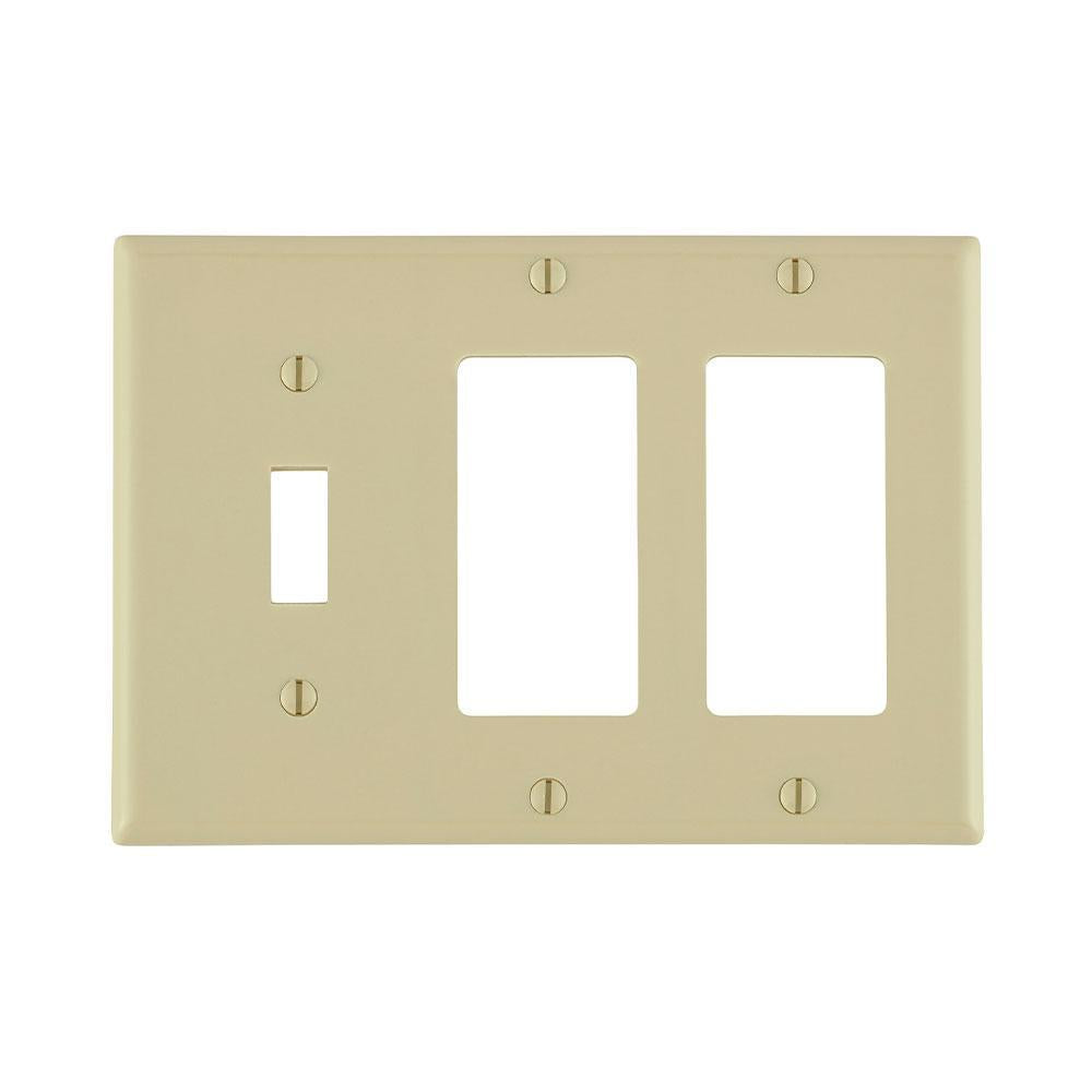 Standard Size Combination Wall Plate - Ivory - Thermoset