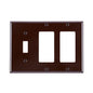 Leviton® Decora® 80431 Standard Size Combination Wall Plate, 3 Gangs, 6.38 in W x 4.5 in H, Thermoset, Brown