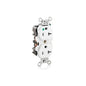 Leviton® 8300-W 1-Phase Duplex Extra Heavy Duty Straight Blade Receptacle, 125 V AC, 20 A, 2 Poles, 3 Wires, White