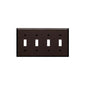 Leviton® 85012 Standard Size Wall Plate, 4 Gangs, 8.18 in W x 4.5 in H, Thermoset, Brown