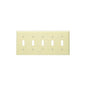 Leviton® 86023 Standard Size Traditional Wall Plate, 5 Gangs, 9.99 in W x 4.5 in H, Thermoset, Ivory