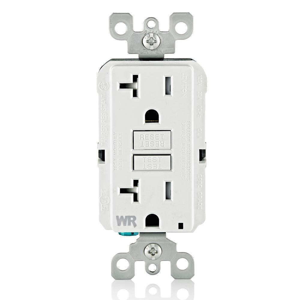 Resistant GFCI Receptacle with White Test - 20 A