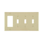 Leviton® Decora® P326-I Standard Size Combination Wall Plate, 4 Gangs, 8.19 in W x 4.5 in H, Thermoset, Ivory