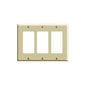 Leviton® Decora® PJ263-I Midway Sizes Wall Plate, 3 Gangs, 6.75 in W x 4.88 in H, Thermoplastic, Ivory