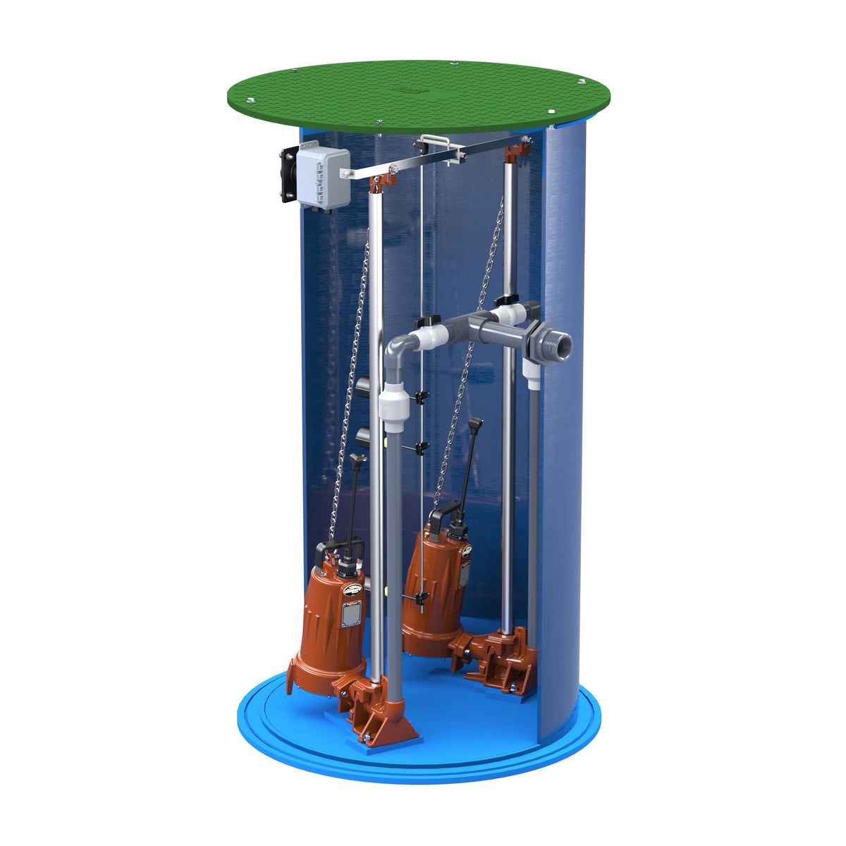 Liberty Pumps® D3696LSG203-24 D3696LSG, 50 gpm Max Flow, 10 ft Rated Head, 423 gal Basin, 110 ft Max Head, 208/230 V AC, 3 Phase