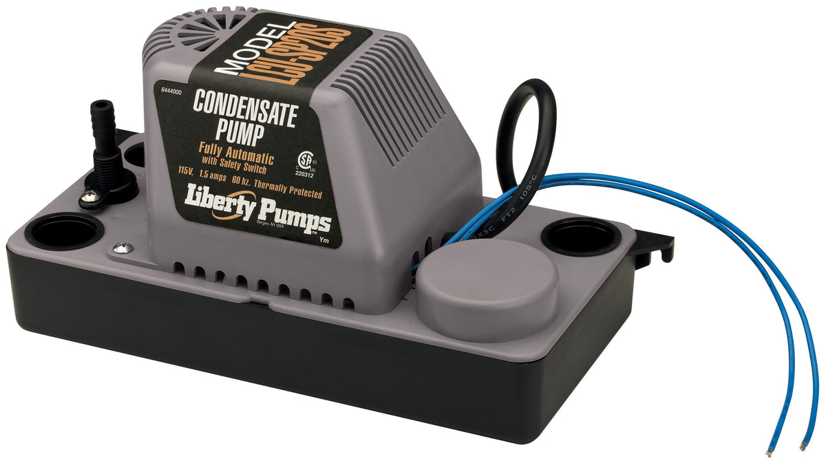 Liberty Pumps® LCU-SP220S Condensate pump With Safety Switch, 110 gpm Flow Rate, 3/8 in OD Outlet, 20 ft Shutoff Head, 1/30 hp Power Rating